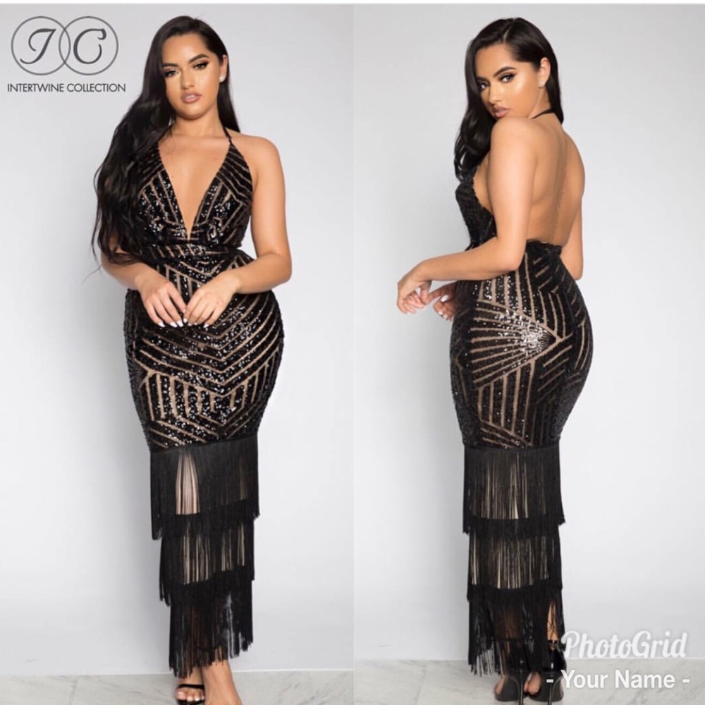 Black sequin dress